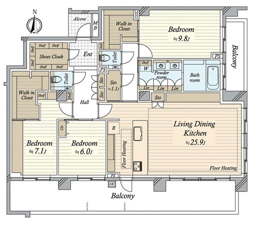 グランドメゾン覚王山菊坂町 間取図(平面図)