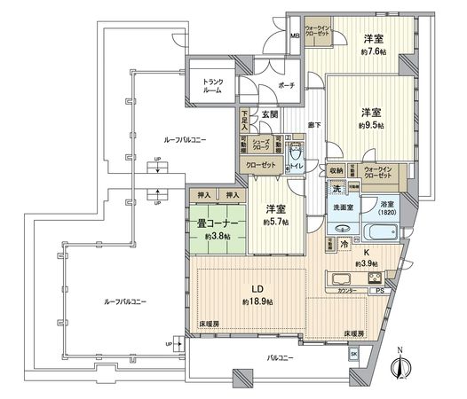 プラウド川名駒方 間取図(平面図) プラウド川名駒方 間取図(平面図)