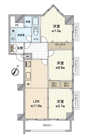 ニューコーポ千種橋 間取図(平面図) ニューコーポ千種橋 間取図(平面図)