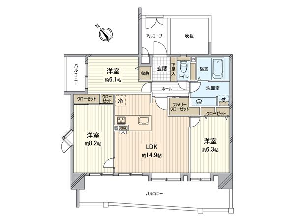 サンハウス徳川 間取図(平面図) 間取図(平面図)