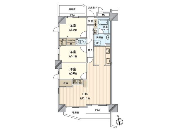 スカイハイツ小幡緑地 間取図(平面図) スカイハイツ小幡緑地 間取図(平面図)