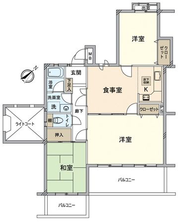 ライオンズマンション薬師山 間取図(平面図) ライオンズマンション薬師山 間取図(平面図)