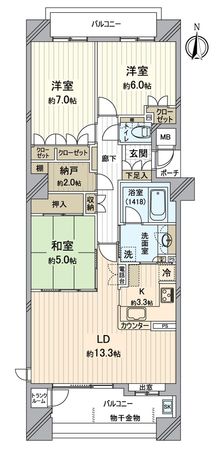 ヴィークタワー東白壁 間取図(平面図)
