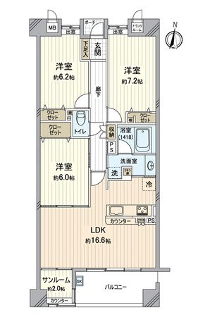 ユニロイヤル白壁 間取図(平面図) ユニロイヤル白壁 間取図(平面図)