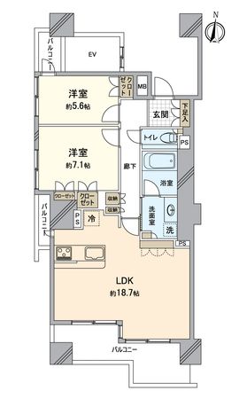 バンベール橦木町 間取図(平面図) バンベール橦木町 間取図(平面図)
