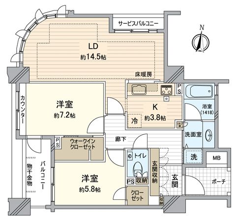 グランドメゾン泉 間取図(平面図) グランドメゾン泉 間取図(平面図)