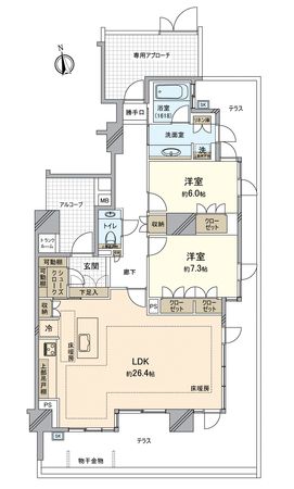 グランドメゾンThe覚王山ヒルズ 間取図(平面図) グランドメゾンThe覚王山ヒルズ 間取図(平面図)