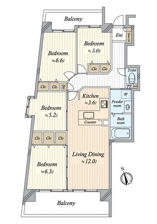 ユーハウス新栄東館 間取図(平面図)