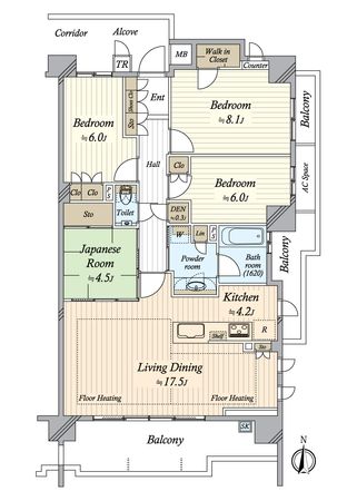 プラウド八事テラス 間取図(平面図) プラウド八事テラス 間取図(平面図)