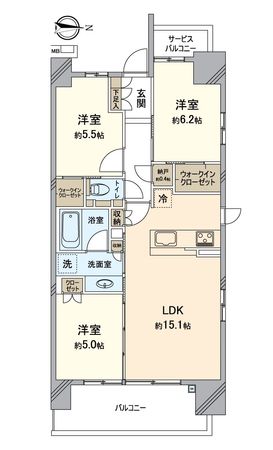 シティタワー葵 間取図(平面図) シティタワー葵 間取図(平面図)