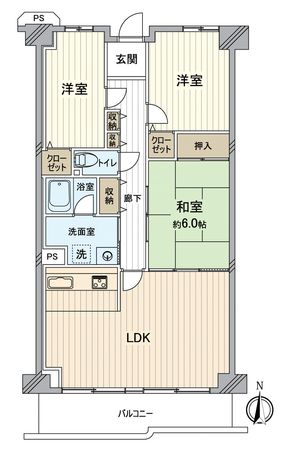 サンマンション千種公園 F 間取図(平面図) サンマンション千種公園 F 間取図(平面図)