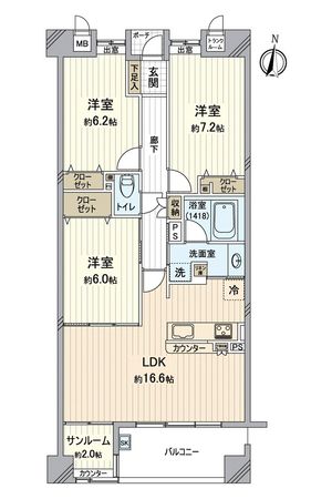 ユニロイヤル白壁 間取図(平面図) ユニロイヤル白壁 間取図(平面図)