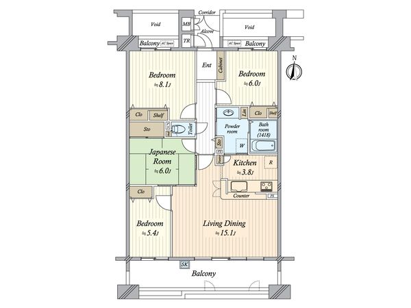 シティコーポ植田山壱番館 間取図(平面図) 間取図(平面図)