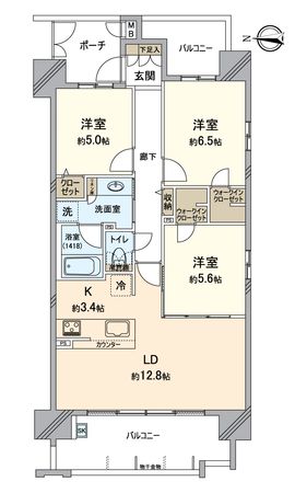 ヴェルディーク徳川 間取図(平面図)