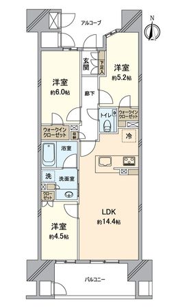 グランクレア橦木町 間取図(平面図)