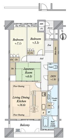 D’グランセ代官町ザ・レジデンス 間取図(平面図) D’グランセ代官町ザ・レジデンス 間取図(平面図)