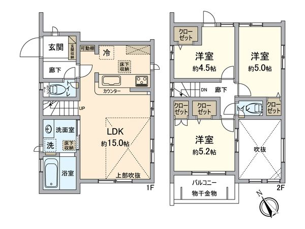 東区高美台3丁目新築戸建1号棟 間取図(平面図)