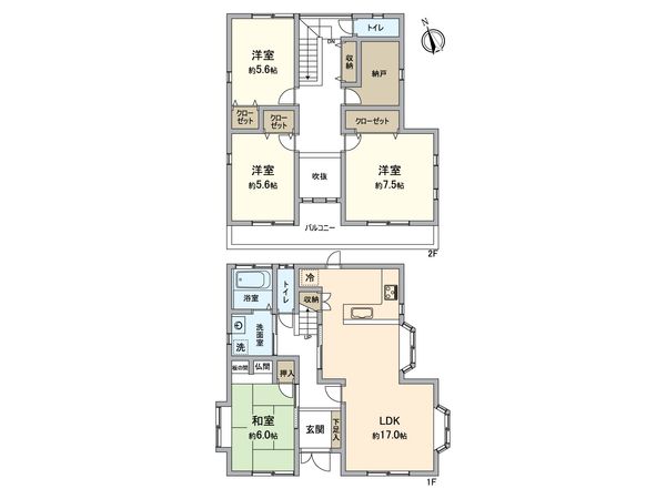 東区青葉3丁目戸建 間取図(平面図) 東区青葉3丁目戸建 間取図(平面図)