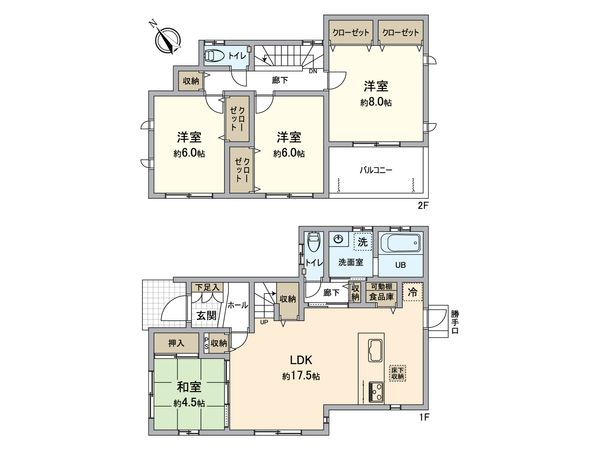 東区多々良1丁目新築戸建D号棟 間取図(平面図)