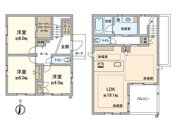 東区千早2丁目戸建 間取図(平面図) 東区千早2丁目戸建 間取図(平面図)