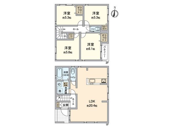 東区筥松3丁目戸建 間取図(平面図) 東区筥松3丁目戸建 間取図(平面図)