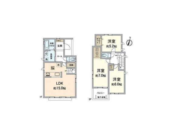 東区青葉7丁目新築戸建A号棟 間取図(平面図)