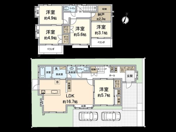 東区舞松原3丁目戸建 間取図(平面図)