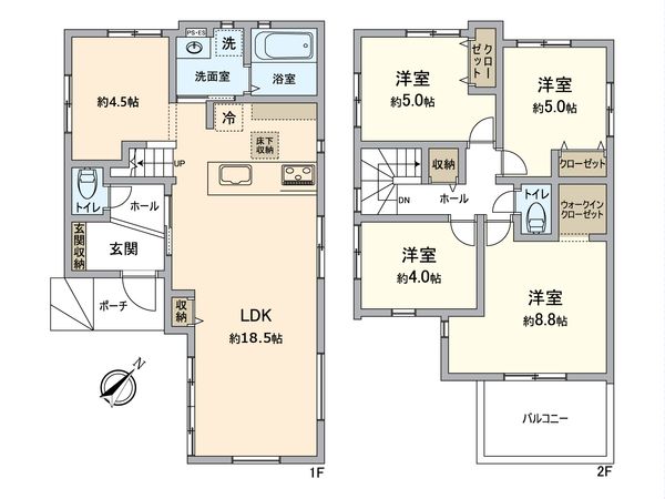 東区香椎駅東1丁目新築戸建 間取図(平面図) 間取図(平面図)