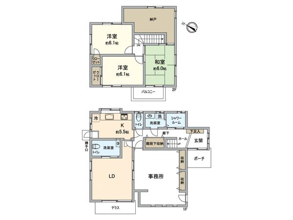 東区香椎台3丁目戸建 間取図(平面図) 東区香椎台3丁目戸建 間取図(平面図)