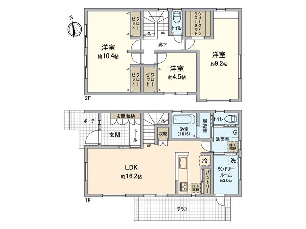 宗像市東郷6丁目新築戸建1号棟 間取図(平面図)