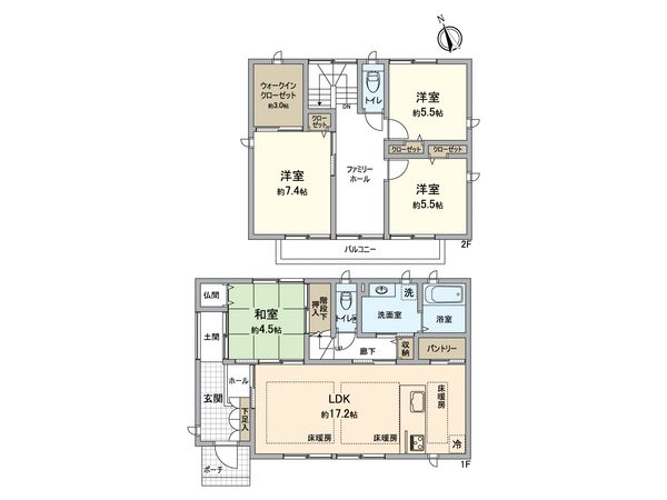 東区香椎台4丁目戸建 間取図(平面図) 東区香椎台4丁目戸建 間取図(平面図)
