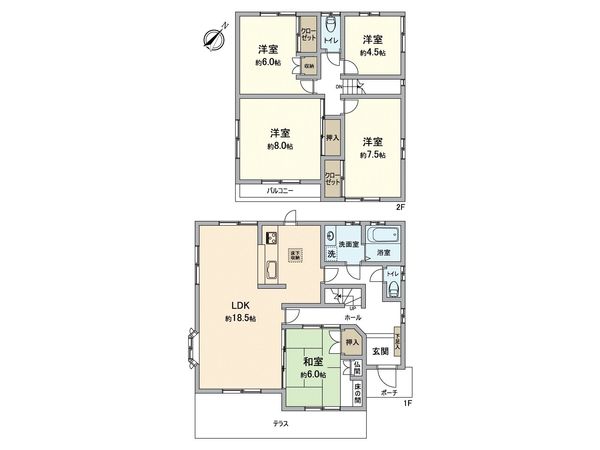 宗像市自由ヶ丘南3丁目戸建 間取図(平面図) 宗像市自由ヶ丘南3丁目戸建 間取図(平面図)