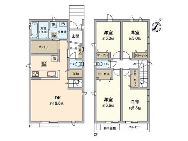 東区松香台1丁目新築戸建1号棟 間取図(平面図) 東区松香台1丁目新築戸建1号棟 間取図(平面図)