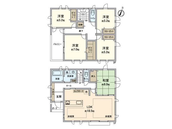 古賀市美郷戸建 間取図(平面図) 古賀市美郷戸建 間取図(平面図)