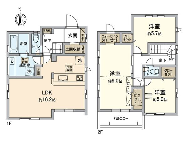 東区八田3丁目新築戸建3号棟 間取図(平面図) 東区八田3丁目新築戸建3号棟 間取図(平面図)