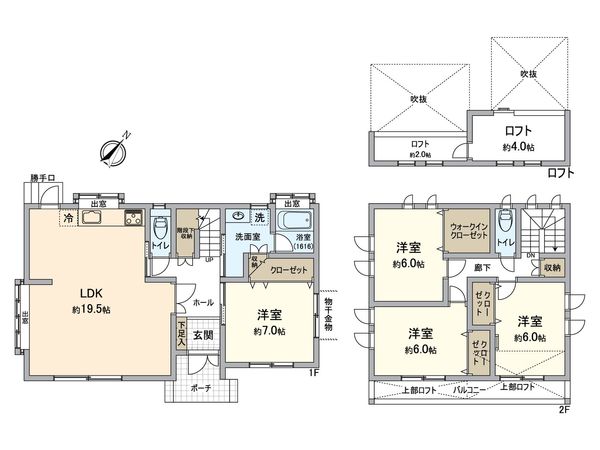 東区青葉4丁目戸建 間取図(平面図) 東区青葉4丁目戸建 間取図(平面図)