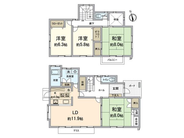 東区和白東二丁目戸建 間取図(平面図) 東区和白東二丁目戸建 間取図(平面図)