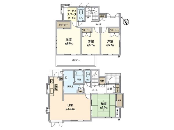 糟屋郡新宮町湊坂6丁目戸建 間取図(平面図)