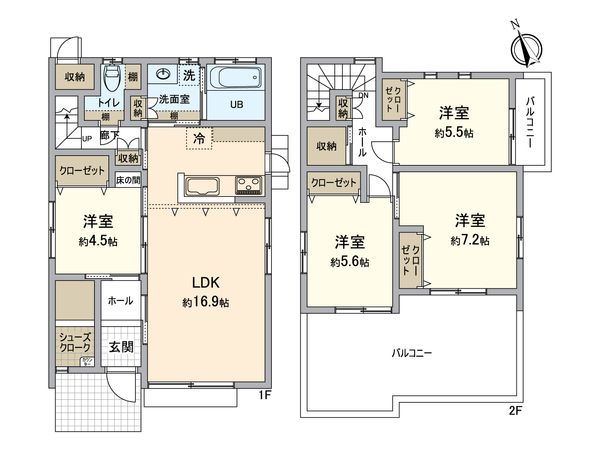 福津市福間南2丁目戸建 間取図(平面図) 福津市福間南2丁目戸建 間取図(平面図)