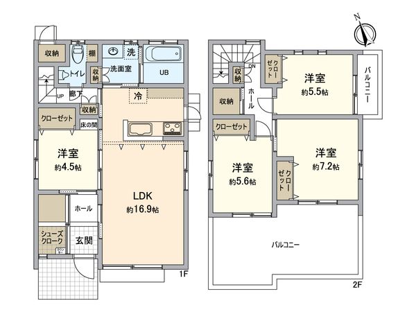 福津市福間南2丁目戸建 間取図(平面図) 福津市福間南2丁目戸建 間取図(平面図)