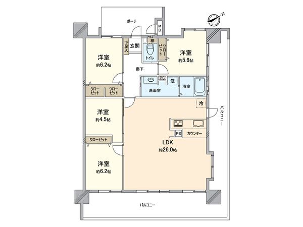サンジュール・イースト箱崎 間取図(平面図) サンジュール・イースト箱崎 間取図(平面図)