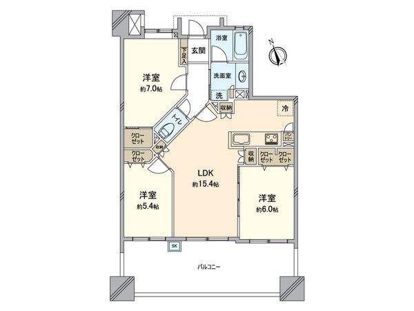 アーサー箱崎公園パークビュー 間取図(平面図) 間取図(平面図)