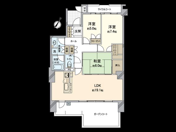 アイランドシティ・ヴェルデコートⅠ区 1番館 間取図(平面図) 間取図(平面図)