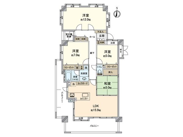 エバーライフヒルズ名島 B棟 間取図(平面図) エバーライフヒルズ名島 B棟 間取図(平面図)