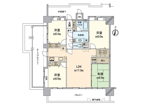 アプローズ香住ヶ丘弐番館 間取図(平面図) 間取図(平面図)
