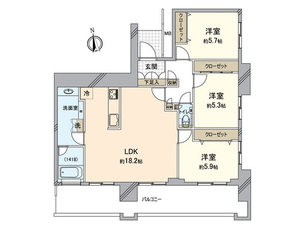 アイランドタワースカイクラブ 間取図(平面図)