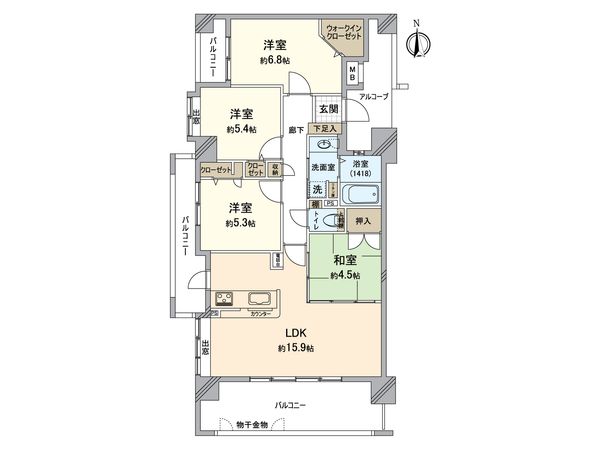 モントーレ香椎南ガーデンコート 間取図(平面図) モントーレ香椎南ガーデンコート 間取図(平面図)