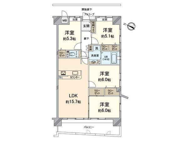 モントーレ福間シティ 間取図(平面図) モントーレ福間シティ 間取図(平面図)
