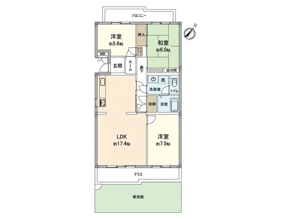 パークハイツ平尾山荘 31号棟 間取図(平面図) パークハイツ平尾山荘 31号棟 間取図(平面図)