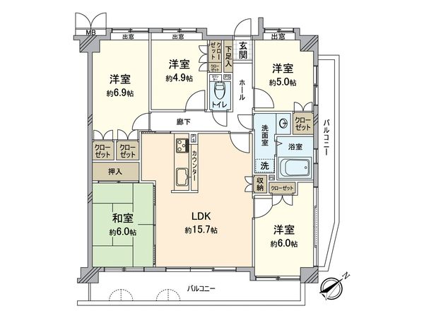 グレイスコート学園前 間取図(平面図)